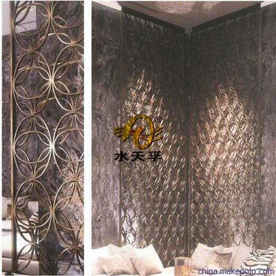 不銹鋼雕花雙層拼接加工紅古銅屏風 現(xiàn)代簡約時尚